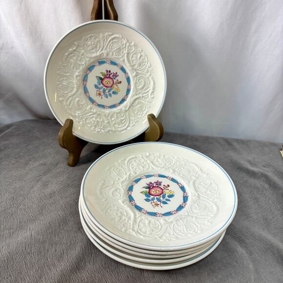 Wedgewood Patrician China Morning Glory Saucers for Cream Soup Bowls 7" Lot of 6 - Picture 1 of 4